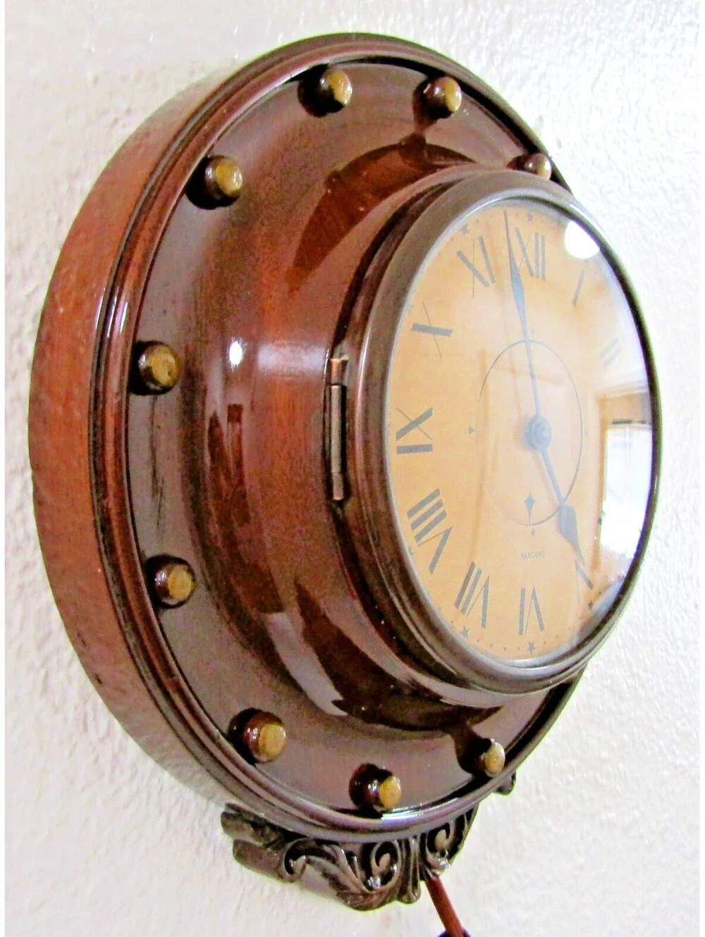 Rare Art Deco 1930s Sangamo Walnut Wall Clock